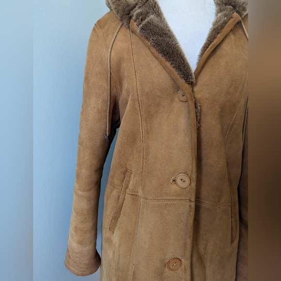 Aston New York Leather Suede Shearling Jacket - Picture 2 of 10